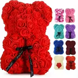 2025 Nueva flor artificial Rosa eterna Oso de peluche para mamá Día de la madre