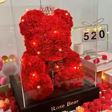 2025 Nueva flor artificial Rosa eterna Oso de peluche para mamá Día de la madre